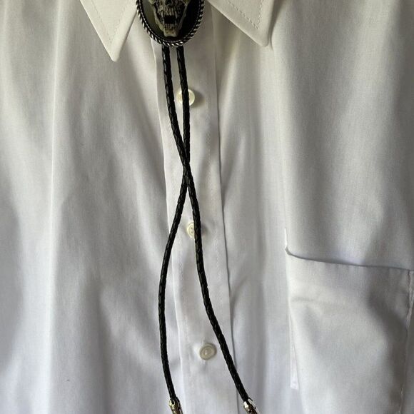 CHRISTMAS Spider Skull Cameo Pendant Bolo Necklace Lariat Tie Gothic Rockabilly - Picture 12 of 12